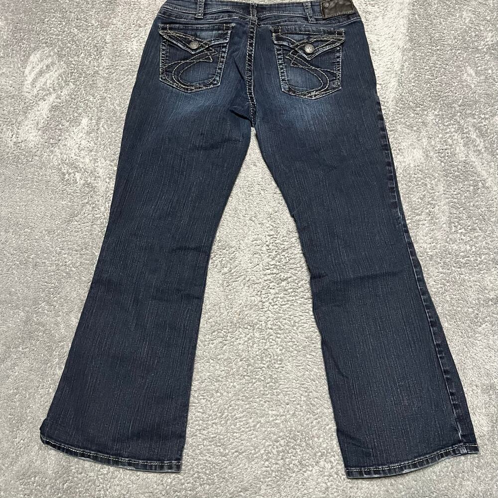 Silver Jeans Womens 36 x30 Suki Bootcut Western Contrast Stitch Blue Denim